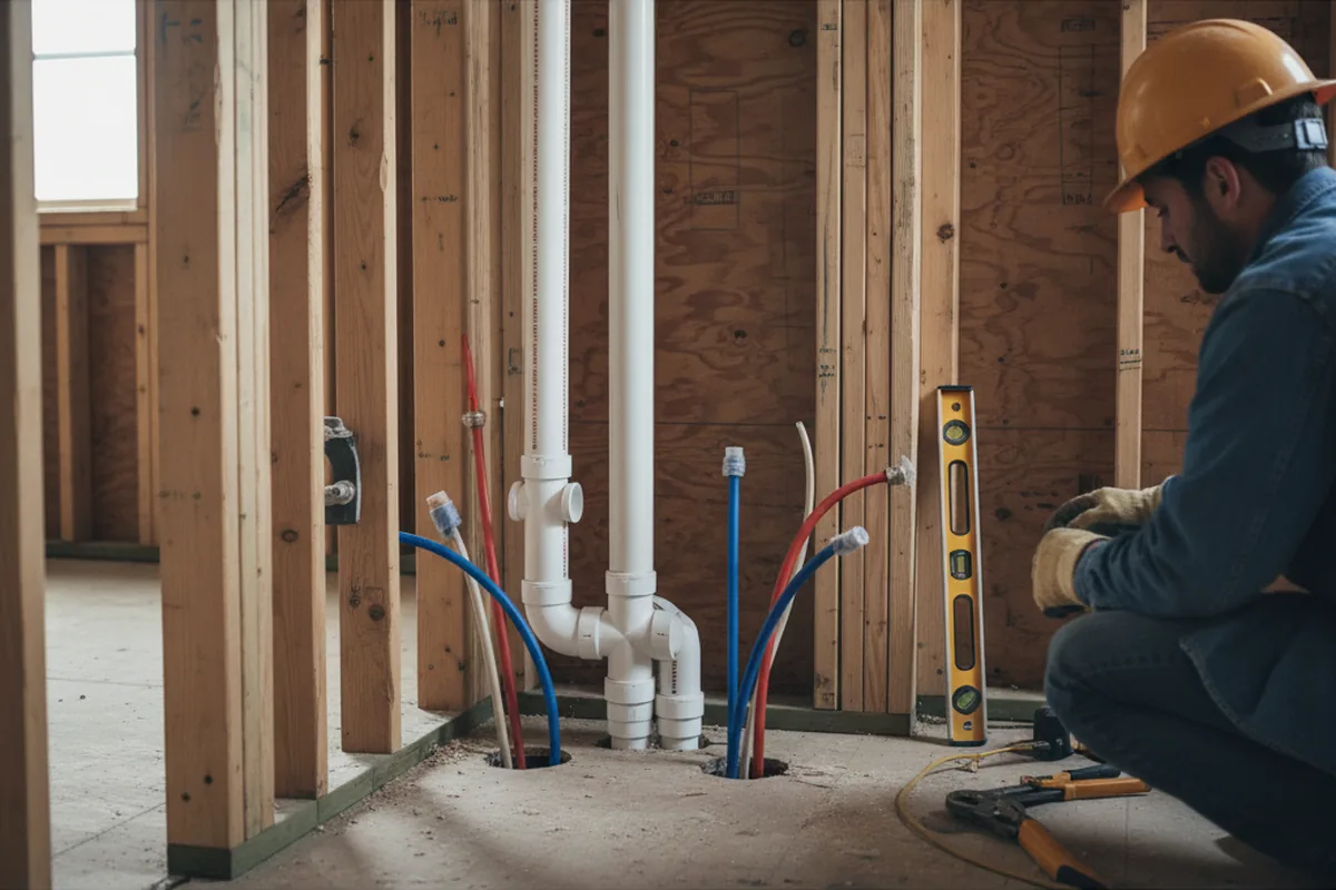 Drain and supply rough-in during Garbage Disposal Repair in Humboldt
